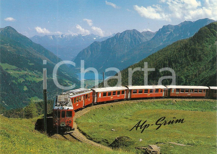 1975 ca SVIZZERA Rhätische Bahn RhB - ALP GRÜM Locomotiva *Cartolina FG NV