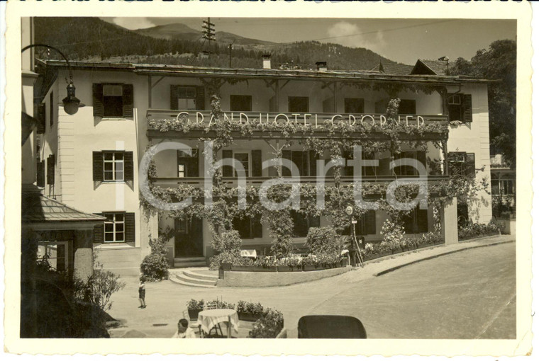 1935 BRENNERO (BZ) Facciata del GRAND HOTEL GROEBNER *Cartolina FG VG