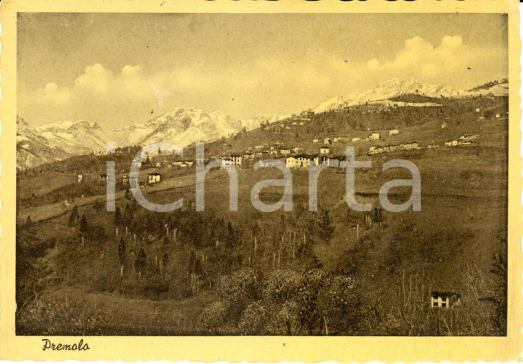 1950 PREMOLO (BG) Panorama con montagne sullo sfondo *Cartolina FG VG