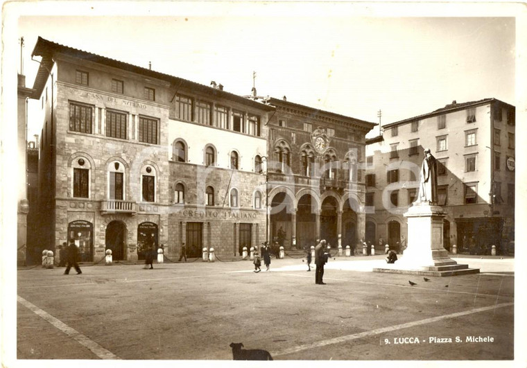 1937 LUCCA Casa del Mutilato e Credito Italiano in PIAZZA SAN MICHELE *Cartolina