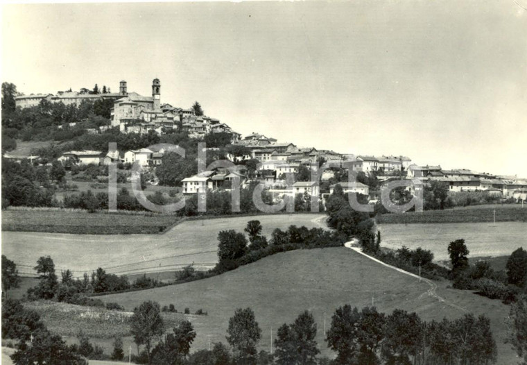 1950 ca MONTIGLIO MONFERRATO (AT) Panorama del paese con la chiesa ^FG NV