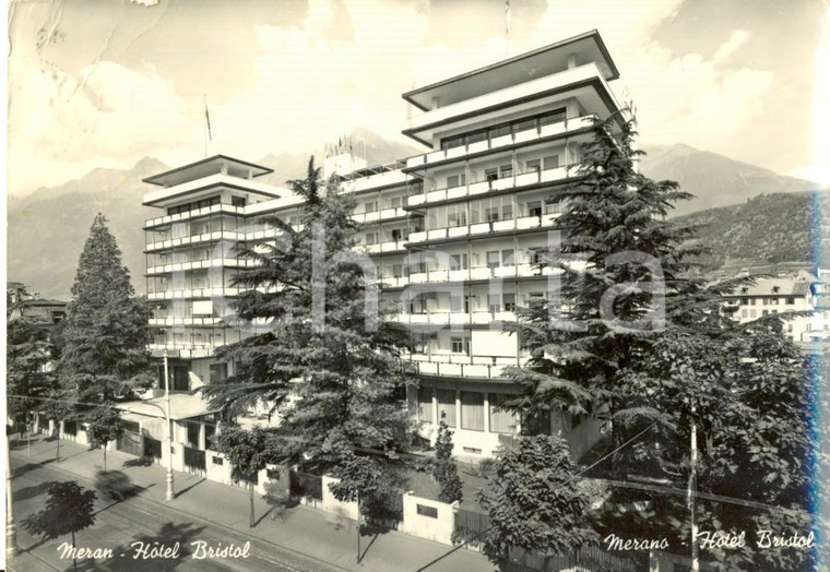 1960 MERANO (BZ) Veduta dell'HOTEL BRISTOL *Cartolina postale FG VG