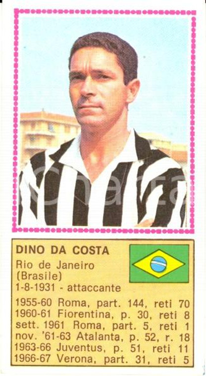 PANINI - CALCIATORI 1970 - 1971 Figurina Dino DA COSTA Serie A JUVENTUS (3)