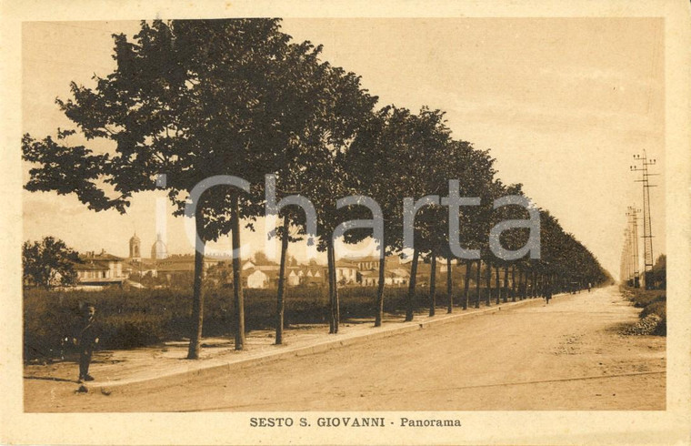 1930 ca SESTO SAN GIOVANNI (MI) Viale alberato *Cartolina ANIMATA FP NV