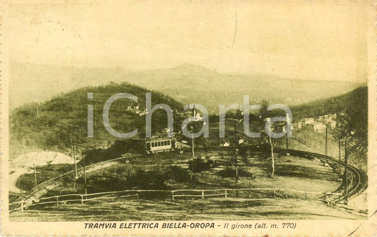 1928 BIELLA Tramvia elettrica per OROPA Girone delle Cave di FAVARO *FP VG
