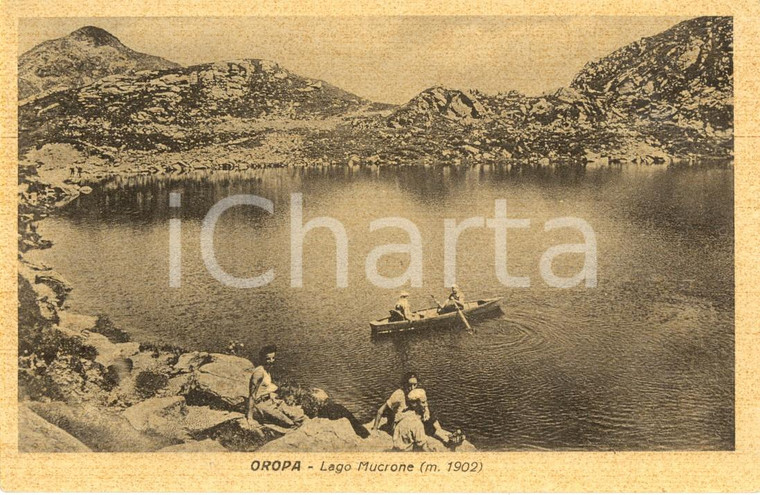1930 ca OROPA (BI) In barca a remi sul Lago MUCRONE *Cartolina FP NV