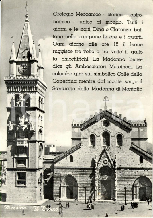 1960 ca MESSINA Il Duomo con campanile e orologio meccanico *FG NV