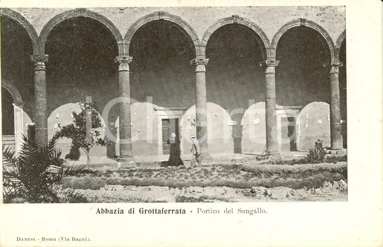 1900 ca GROTTAFERRATA (ROMA) Portico del SANGALLO nell'abbazia di SAN NILO *NV