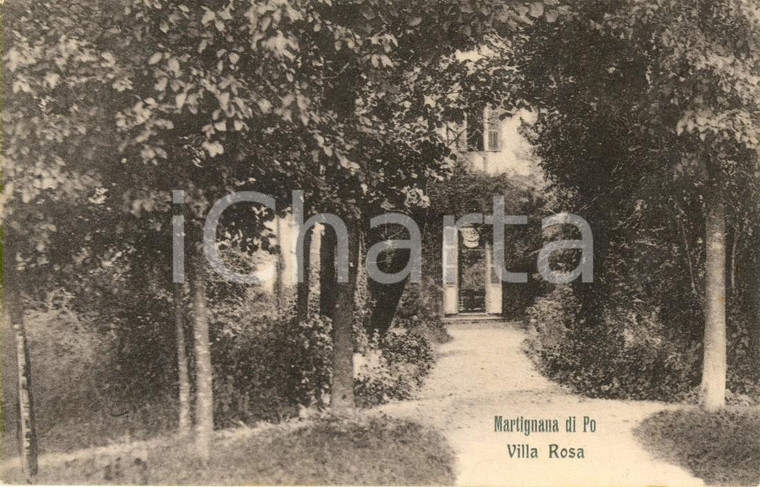1920 ca MARTIGNANA DI PO (CR) Veduta di villa ROSA *Cartolina postale FP NV