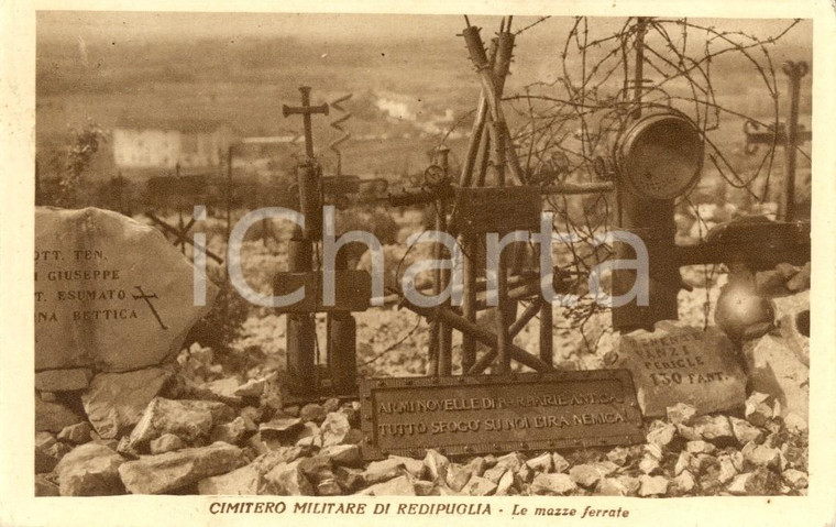 1925 ca FOGLIANO REDIPUGLIA (GO) Mazze ferrate al cimitero militare *FP NV