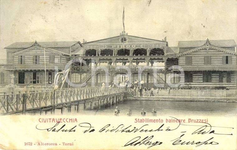 1902 CIVITAVECCHIA (ROMA) Stabilimento balneare PIRGO già BRUZZESI *Animata VG