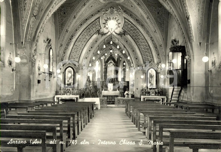 1963 ANZANO DI PUGLIA (FG) Interno della Chiesa di SANTA MARIA *Cartolina FG VG