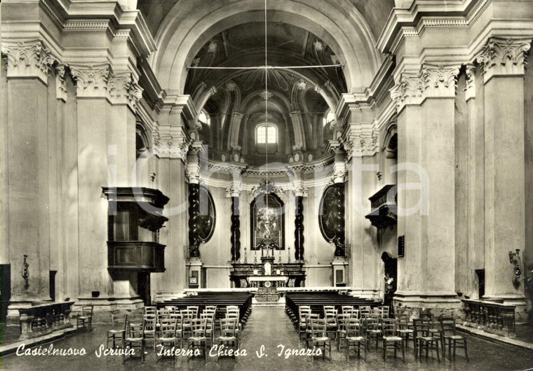 1963 CASTELNUOVO SCRIVIA (AL) Interno Chiesa di SANT'IGNAZIO *Cartolina FG VG