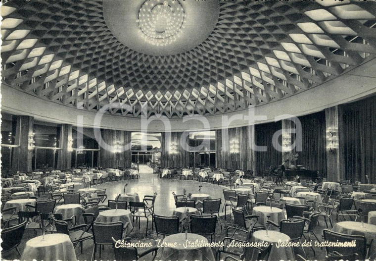1954 CHIANCIANO TERME (SI) Salone intrattenimenti stabilimento ACQUASANTA *FG VG