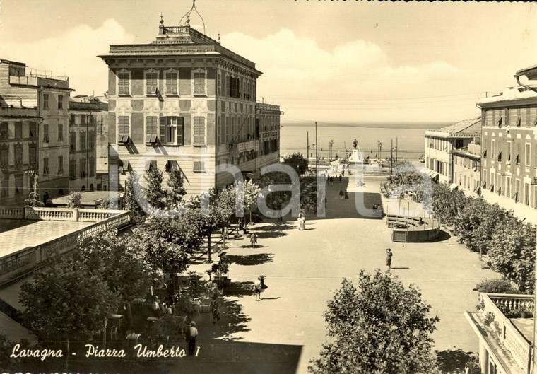 1940 LAVAGNA (GE) Veduta di Piazza UMBERTO I *Cartolina postale ANIMATA FG NV