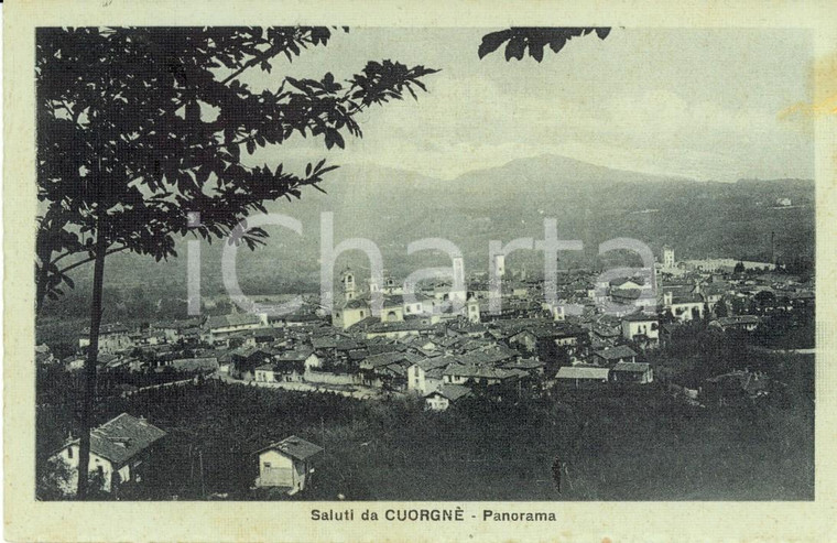 1924 CUORGNE' (TO) Veduta panoramica del paese *Cartolina FP VG