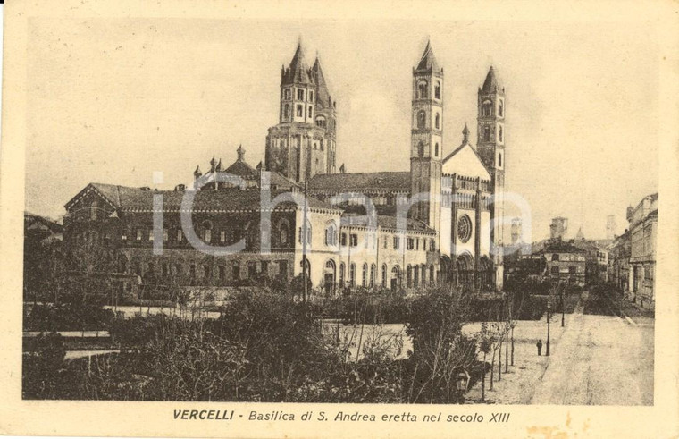 1924 VERCELLI Veduta della Basilica di SANT'ANDREA *Cartolina postale FP VG