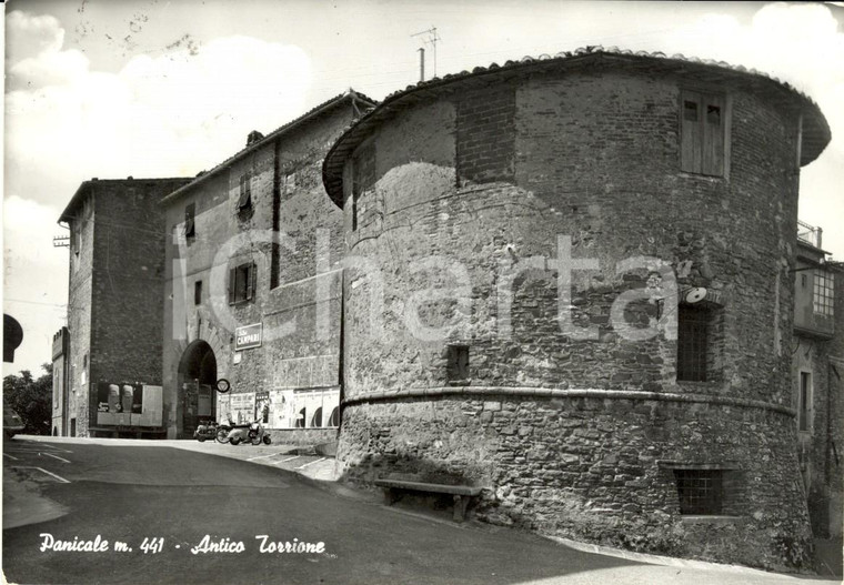 1968 PANICALE (PG) Veduta antico torrione - Insegna CAMPARI *Cartolina FG VG