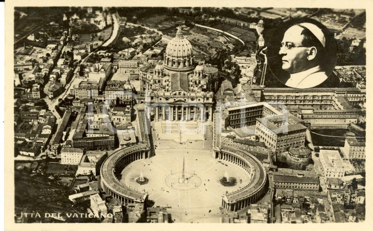 1930 ca ROMA Veduta CITTA' DEL VATICANO con Piazza SAN PIETRO *Cartolina FP NV