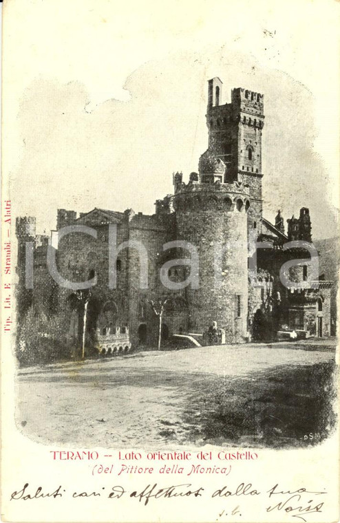 1903 TERAMO Veduta lato orientale del castello *Cartolina postale FP VG