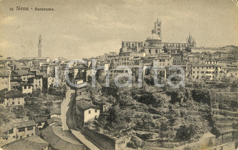 1912 SIENA Panorama della città con cupola del DUOMO *Cartolina FP VG