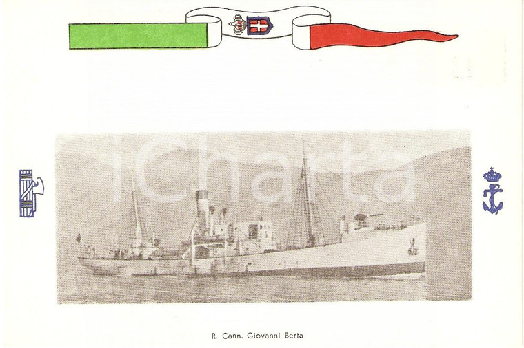1940 ca MARINA MILITARE Regia cannoniera Giovanni BERTA *Cartolina FG NV