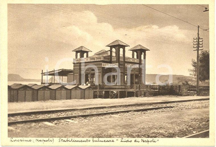 1940 ca POZZUOLI Stabilimento balneare LIDO DI NAPOLI a LUCRINO *Cartolina FG NV