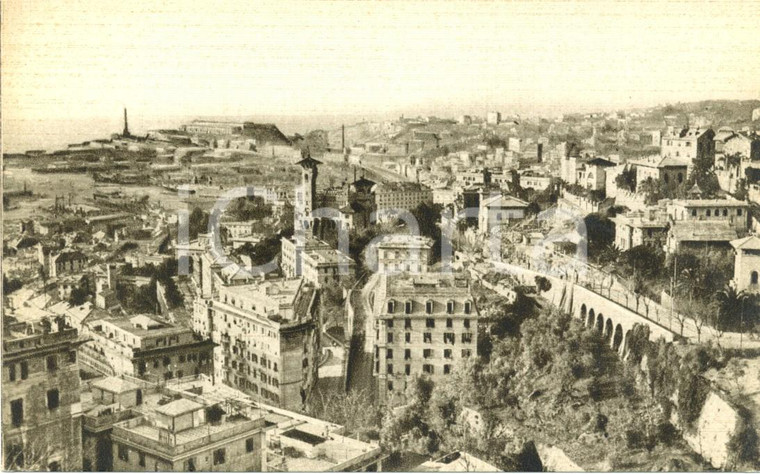 1920 ca GENOVA  Veduta panoramica aerea della città *Cartolina postale FP NV