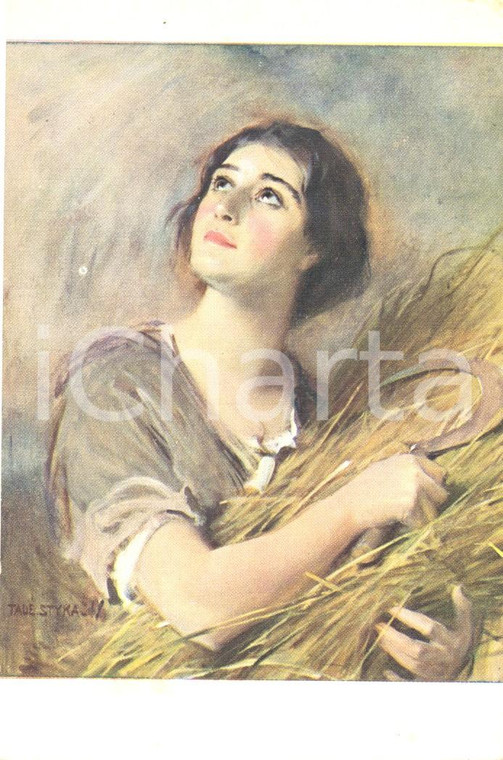 1917 Tadé STYKA Vision *Cartolina postale ILLUSTRATA  riproduzione dipinto FP NV