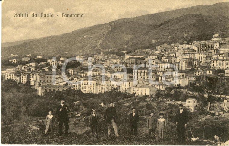 1915 circa PAOLA (CS) Veduta panoramica dell'abitato *Cartolina FP NV