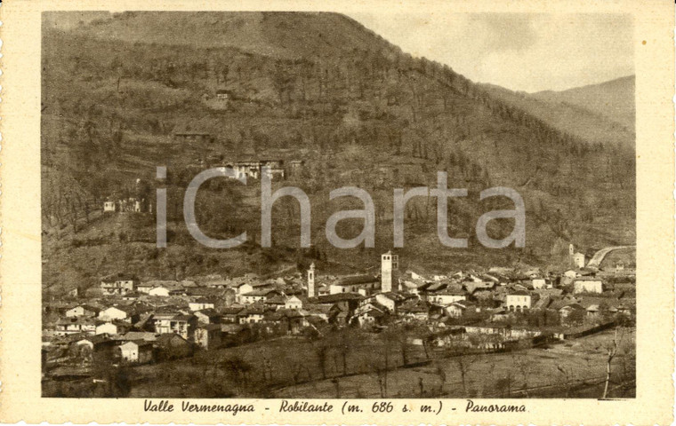 1941 ROBILANTE (CN) Veduta panoramica paese VALLE VERMENAGNA *Cartolina FP VG