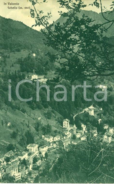 1956 FOBELLO (VC) VALSESIA Veduta panoramica dell'abitato *Cartolina FP VG