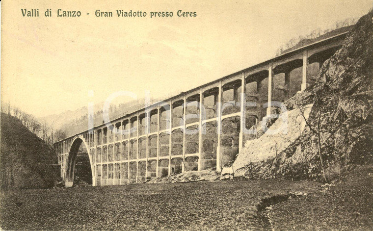 1926 CERES (TO) VALLI DI LANZO Il grande viadotto ferroviario *Cartolina FP VG