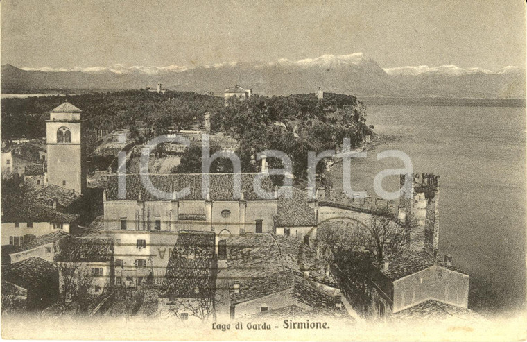 1921 SIRMIONE (BS) LAGO DI GARDA Veduta panoramica *Cartolina postale FP VG