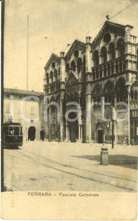 1917 FERRARA Facciata della Cattedrale SAN GIORGIO *Cartolina DANNEGGIATA FP VG