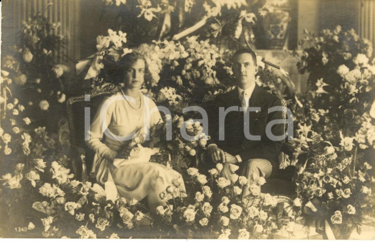 1929 LAEKEN (BELGIO) UMBERTO e MARIA JOSE' dopo il fidanzamento *Cartolina FP NV