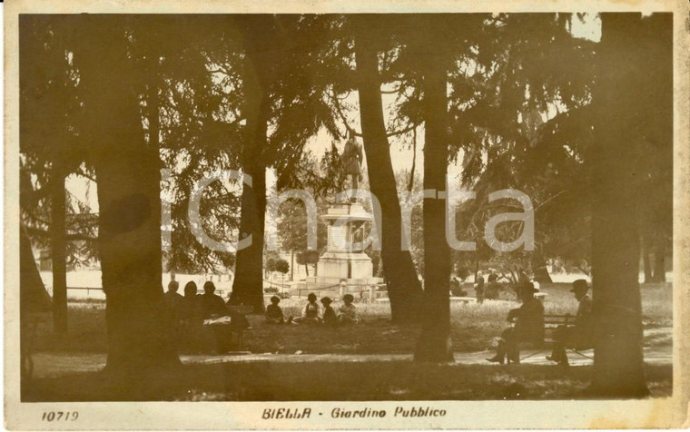 1925 ca BIELLA Monumento LAMARMORA giardino pubblico *Cartolina animata FP NV