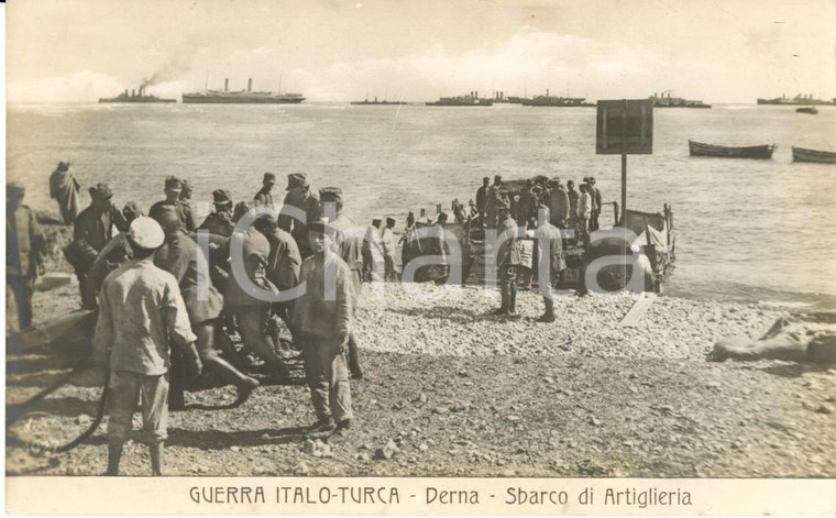 1911 DERNA (LIBIA) GUERRA ITALO-TURCA Sbarco di Artiglieria *Animata FP NV