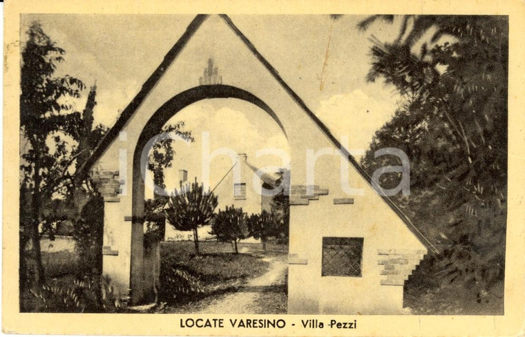 1950 LOCATE VARESINO (CO) Ingresso di Villa PEZZI *Cartolina FP VG