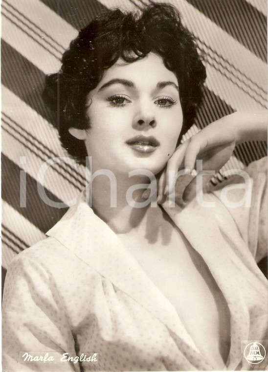 1955 ca CINEMA Actress Marla ENGLISH Portrait *Cartolina FG NV