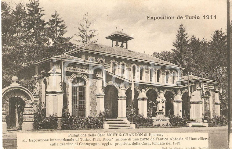 1911 TORINO EXPO UNIVERSALE-  Padiglione MOET & CHANDON Epernay *Cartolina FP NV