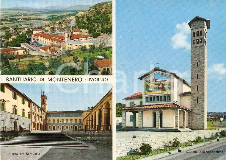 1960 ca LIVORNO Frazione MONTENERO Vedutine con Cappella dell'Apparizione *FG
