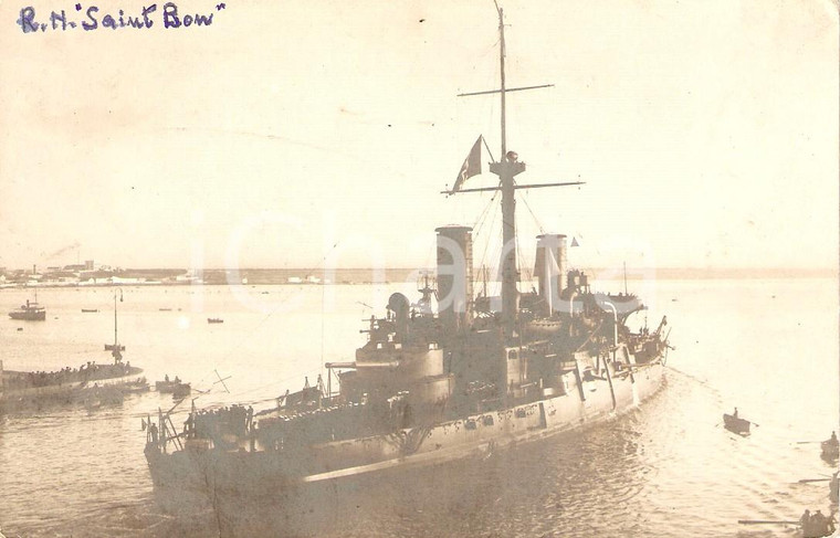 1910 ca MARINA MILITARE Regia nave Ammiraglio DI SAINT BON Corazzata *Cartolina