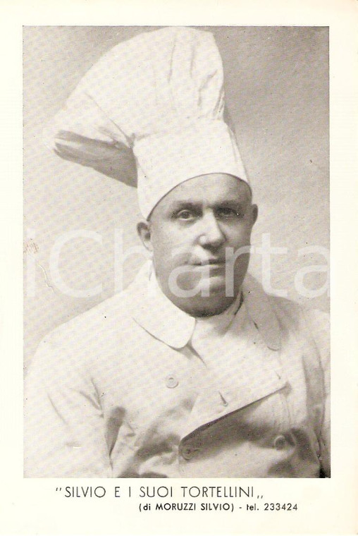 1950 ca BOLOGNA Ristorante Silvio MORUZZI e i suoi tortellini *Cartolina FP NV