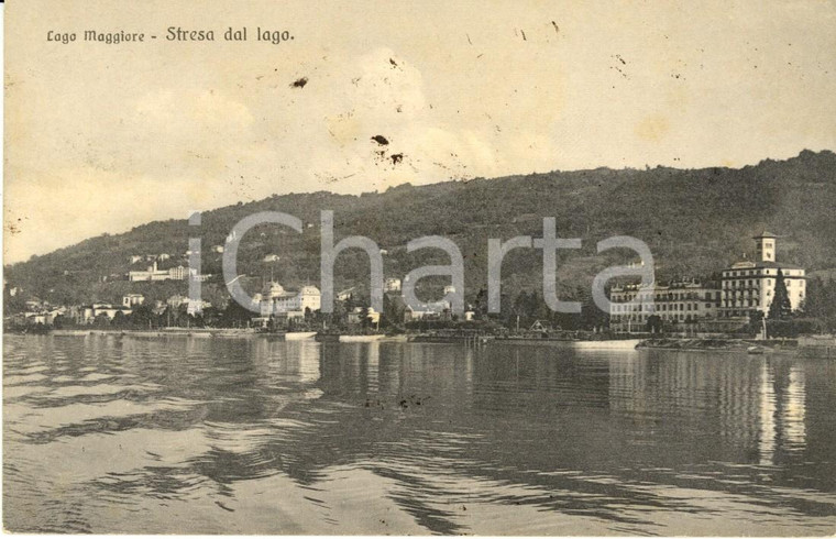 1912 STRESA (VB) Veduta della cittadina dal Lago MAGGIORE *Cartolina FP VG