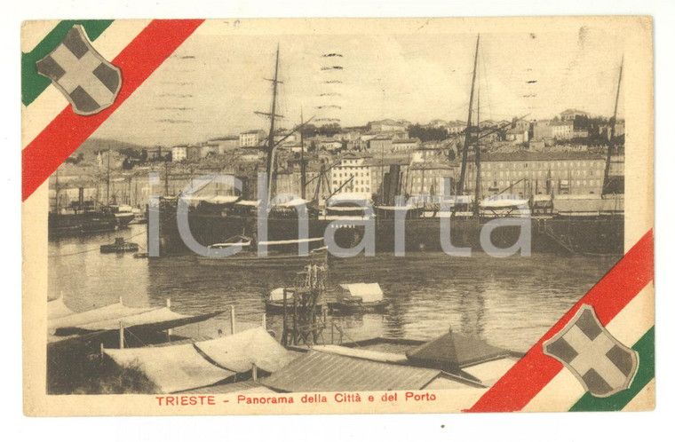 1926 Trieste - Veduta del Porto e Piroscafi a vela