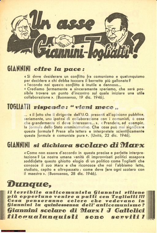 1946 Un asse Giannini - Togliatti? Politica