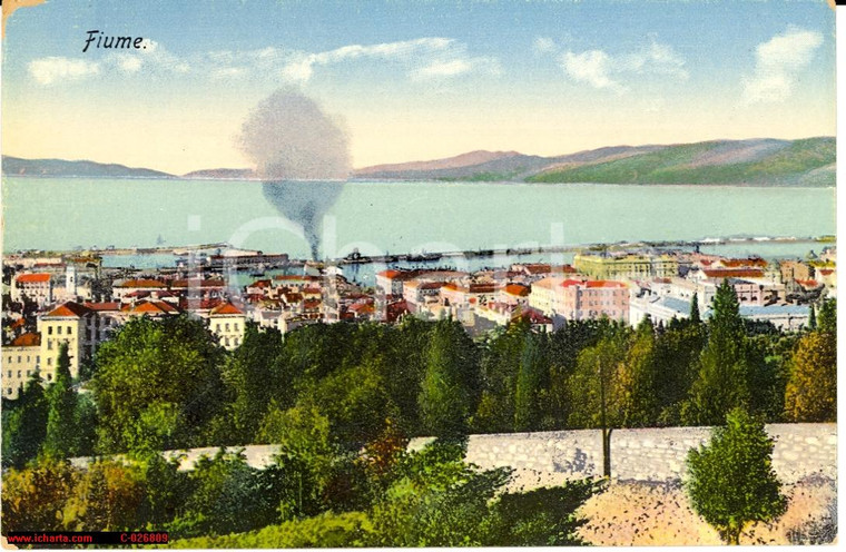 1920 circa FIUME (ISTRIA) Panorama del PORTO *Cartolina FP NV