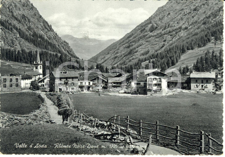 1963 RHEMES NOTRE DAME (AO) Panorama della città *Cartolina postale FG VG