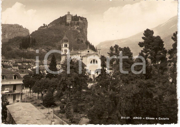 1950 ca ARCO (TN) Chiesa e Castello *Cartolina postale FG NV
